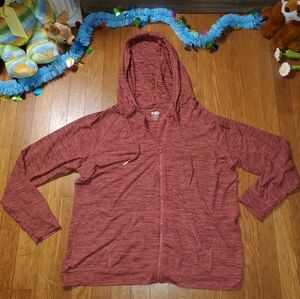 Maurices inMOTION Heathered Brick Red Full Zip Hoodie